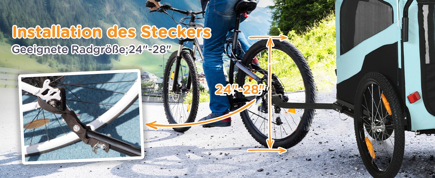 PawHut 2-в-1: Причіп для собак, велосипедний причіп для собак, візок для собак з відбивачами, до 30 кг, для великих собак, Оксфордська тканина, блакитний