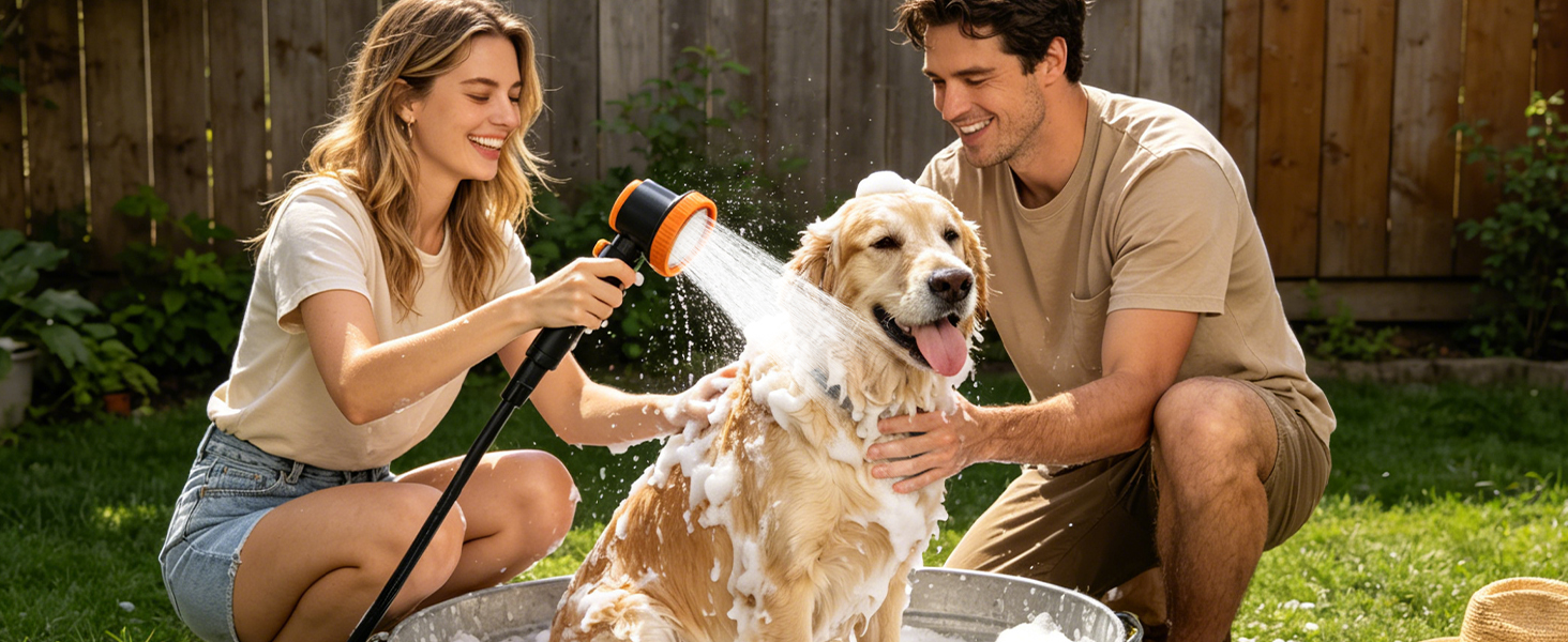 Портативний душ для кемпінгу з акумулятором та LED-дисплеєм, темно-зелений