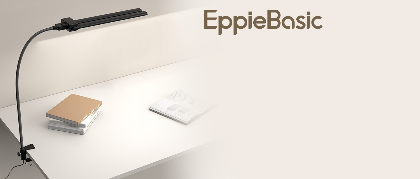 LED Desk Lamp with Adjustable Brightness - 1200 Lumens, Dual Head, Clamp-On for Home Office, Eye Protection, Gooseneck Design, 5 Color Temperature Settings, Metal Base