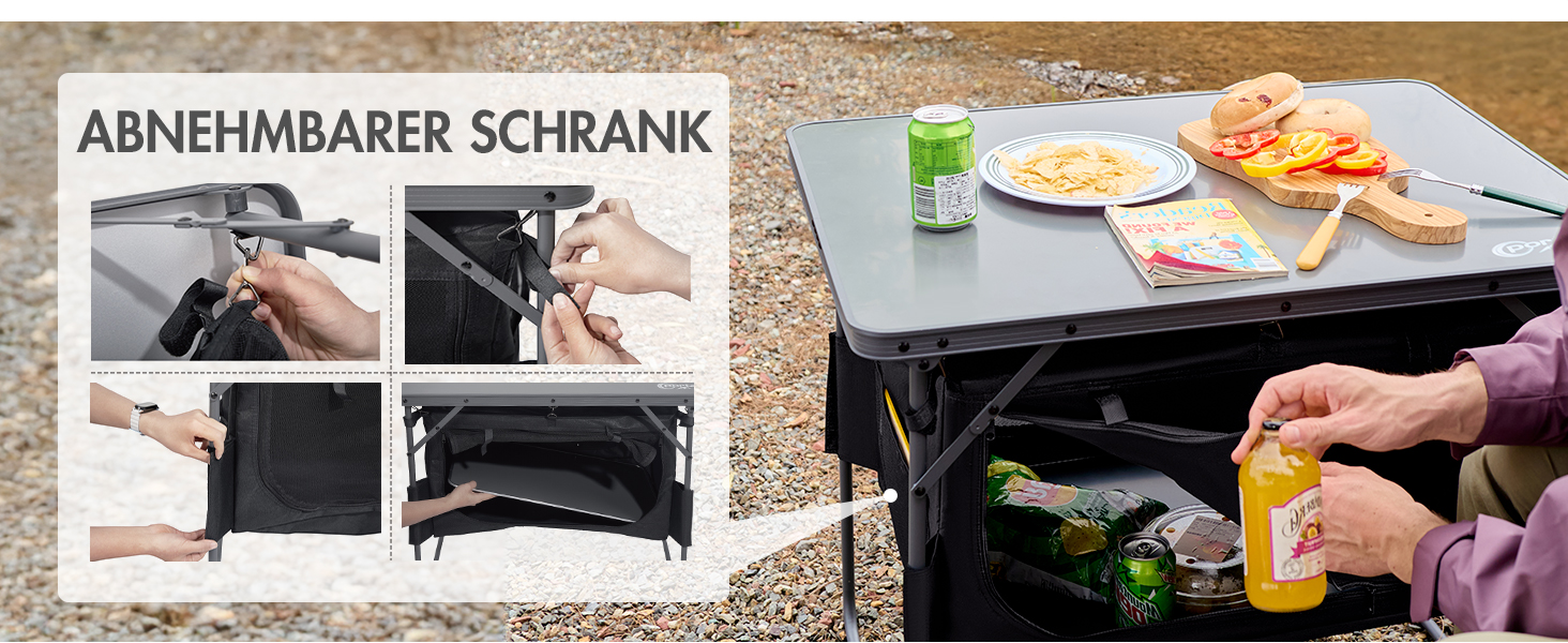 Складний кемпінговий стіл Portal зі зберіганням, портативний міні-стіл для пікніка, саду, балкону