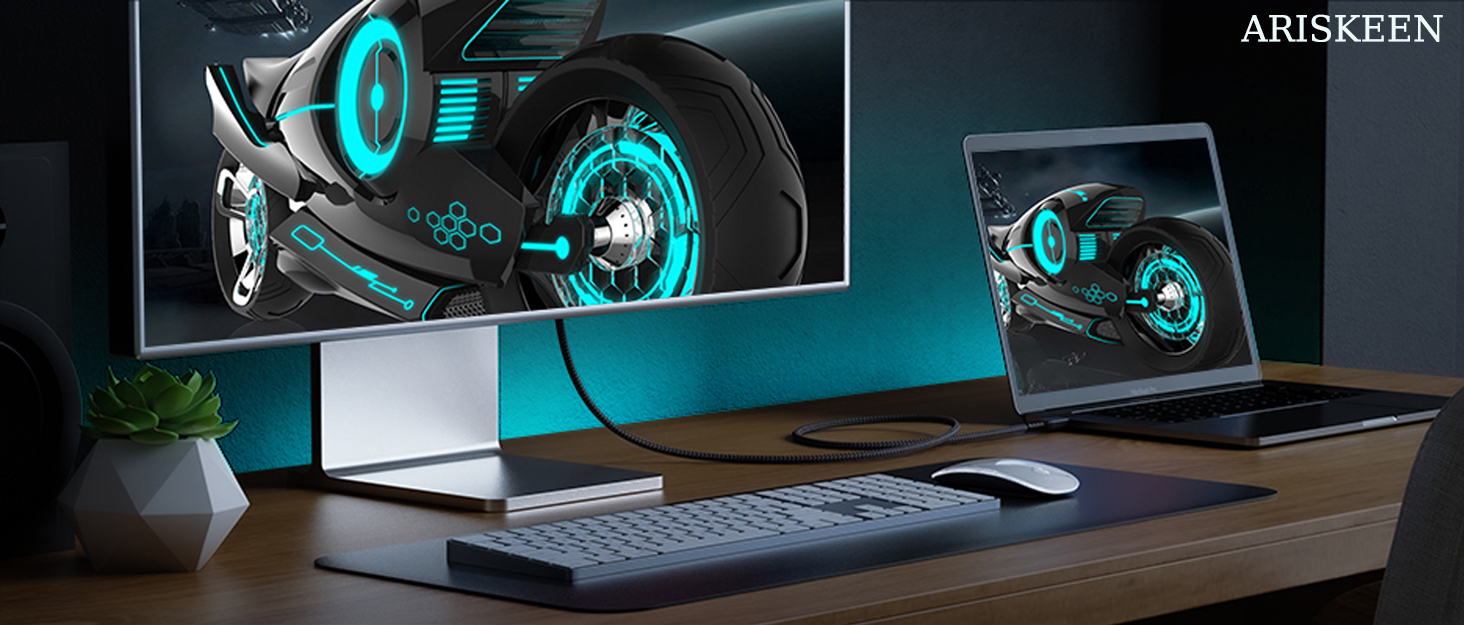 ARISKEEN HDMI 2.1 Кабель 8K, 7.5м, 48Gbps, Nylon, Підтримка 8K@60Hz, 4K@120Hz, сумісний з PS5/4, TV, монітором, Blu-ray, Soundbar, DVD, ноутбуком