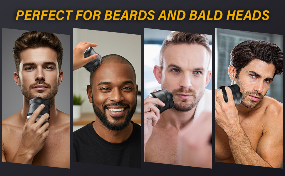 Електричний гоління голови для чоловіків Glatzen Rasierer UD1, IPX7, 6D плаваюча головка, вологий/сухий, червоний