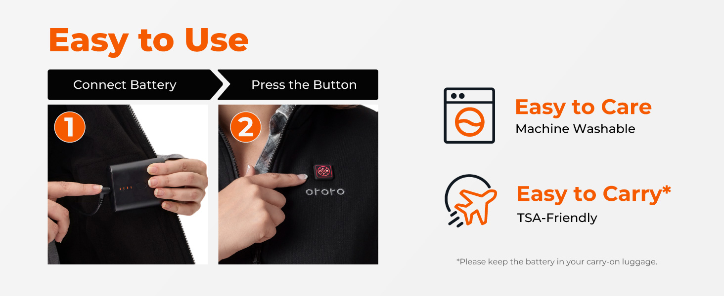 Обогрівальна жилетка OROORO для жінок, флісова, з Powerbank, чорна, XL