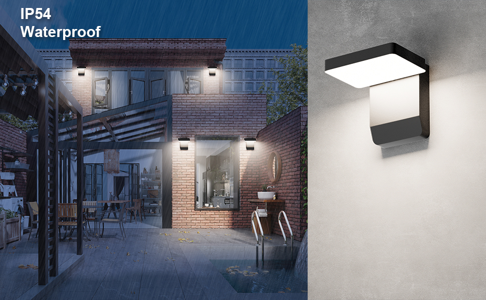 Зовнішнє LED-світильник K-Bright з датчиком руху, водонепроникний IP65, для балкона та саду, темно-сірий
