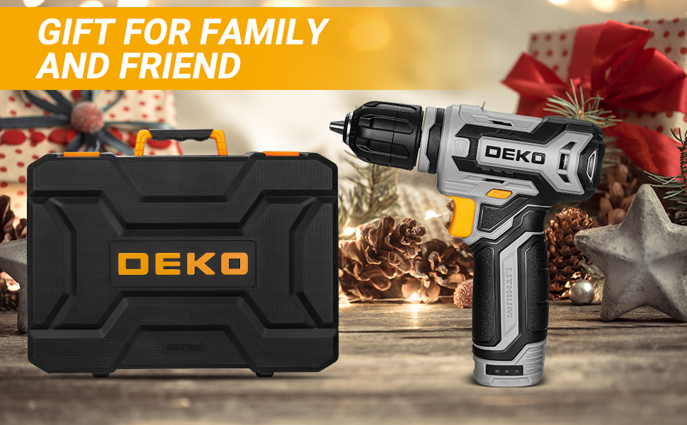 Набір інструментів DEKO 133-частини: акумуляторний дриль-шуруповерт, для ремонту та домашнього майстерства