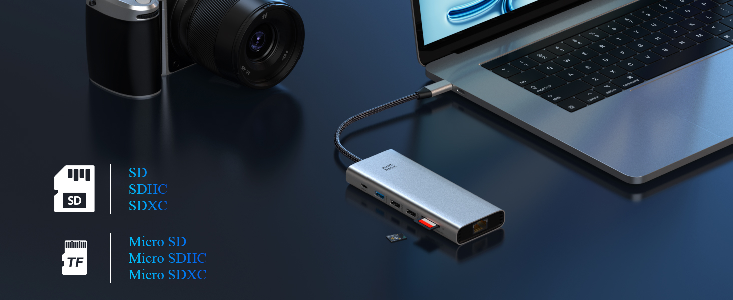 Док-станція Minthouz USB-C для HP, Lenovo, Dell: 12 в 1, 8K@30Hz/4K@144Hz, 4xUSB, 100W PD, 2.5G LAN, SD/TF, 3.5mm, Thunderbolt 3/4