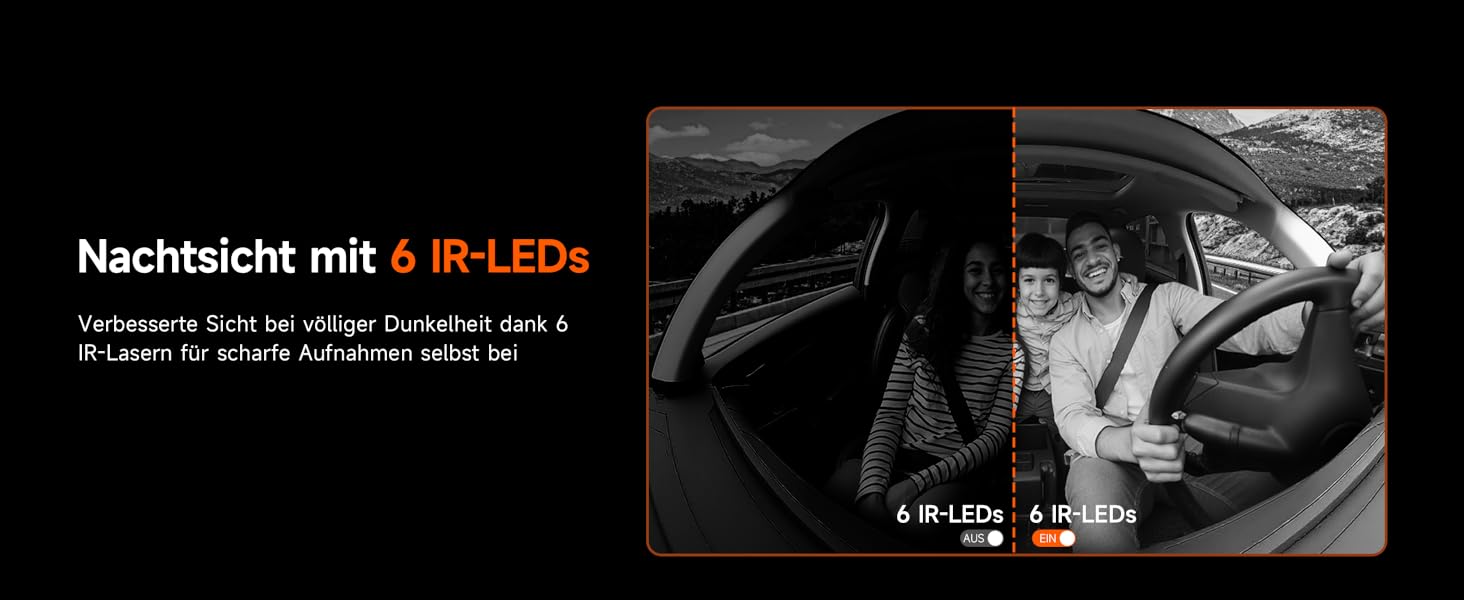 Відеореєстратор E-YEEGER Dashcam Auto 345° Panorama 4K+2.5K з GPS, WiFi, HDR, Нічне бачення, Паркувальний режим, Loop-запис, SD-карта 64GB