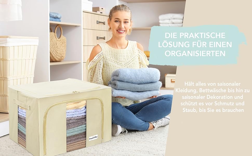 Органайзер для одягу Prestigénie, 3 шт., місткість 24 л (66 л), з прозорим вікном