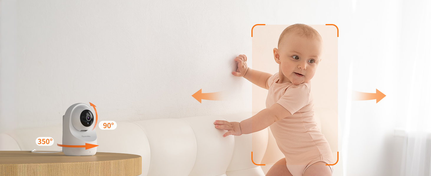 Дитячий відеоняня Codnida з камерою 5.5' LCD, 2K, 3MP HD, Wi-Fi, мобільний додаток, акумулятор 4000mAh, інфрачервона нічне бачення, 2-сторонній аудіо, Vox-режим, 4x зум, інтелектуальний моніторинг, білий