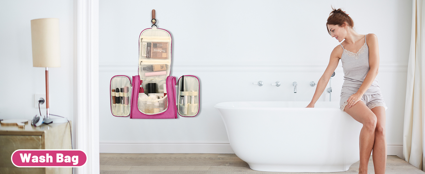 Чоловіча дорожня косметичка з гачком, косметичка для подорожей, дорожня сумочка для душу, зелений (рожевий)