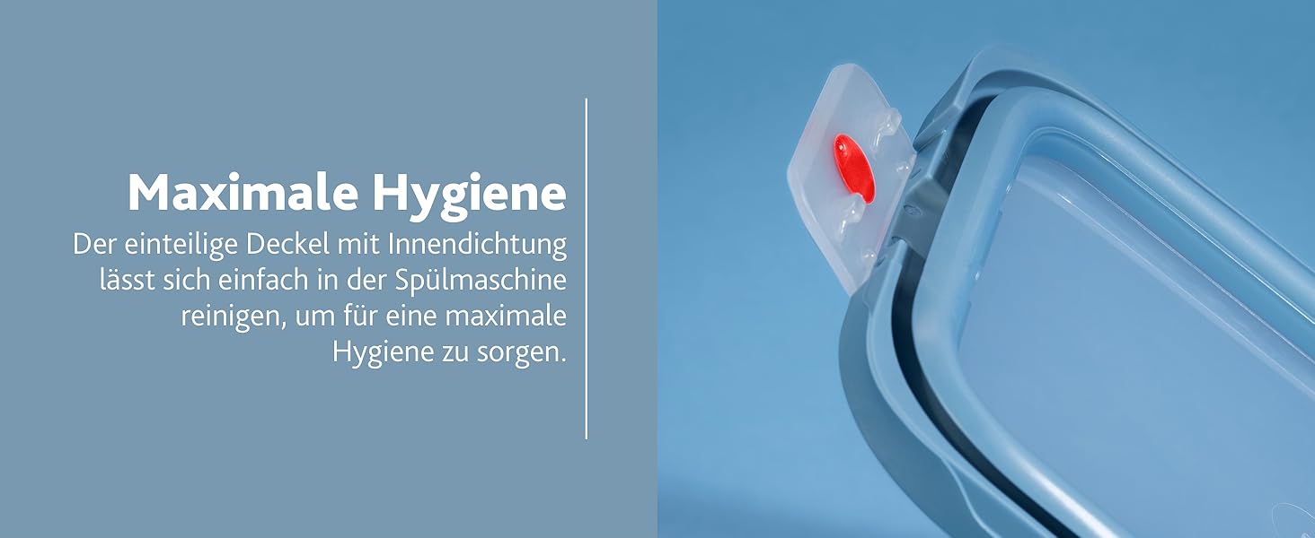 Контейнери Emsa oneClick для зберігання продуктів, набір 5 шт (0.5л, 1.2л, 2.3л), блакитні. Герметичні, для морозилки, мікрохвильовки, посудомийки. Зроблено в Німеччині.