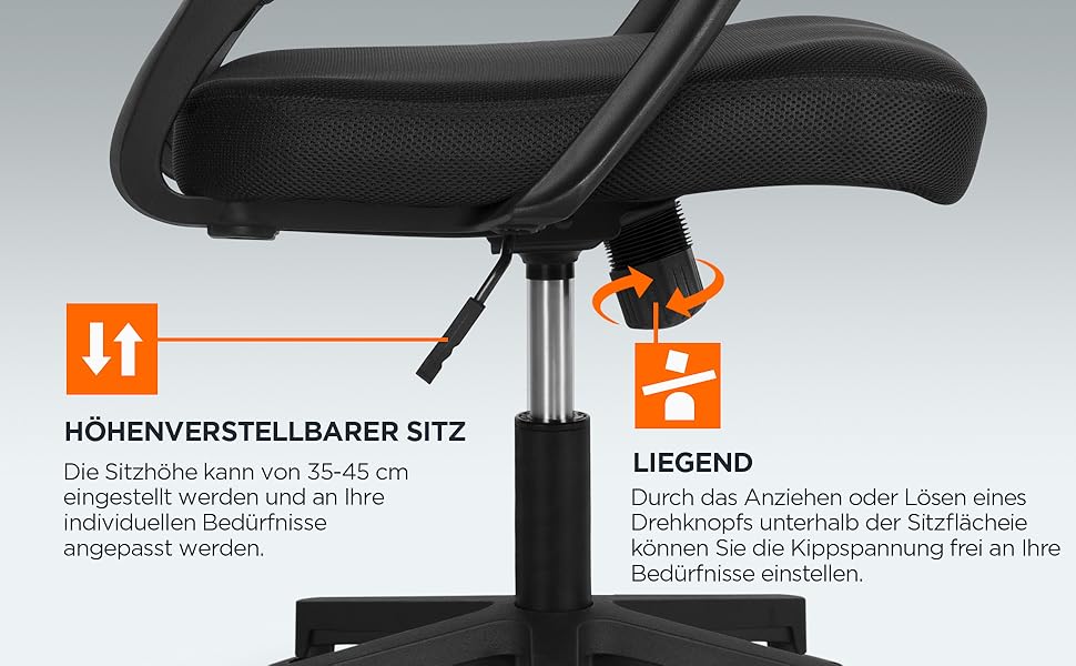 Офісне крісло Yaheetech ергономічне, з сітчастою спинкою та підлокітниками, поворотне, для начальника, з функцією гойдання, регульоване по висоті, підходить для ваги до 136 кг, чорне