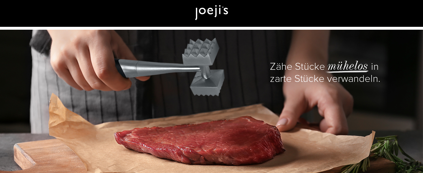 Ніж для відбивання м'яса Joeji, цинкова сплава, безпечний для миття в посудомийній машині, міцний, для стейків, фаршу, птиці, риби, м'яса