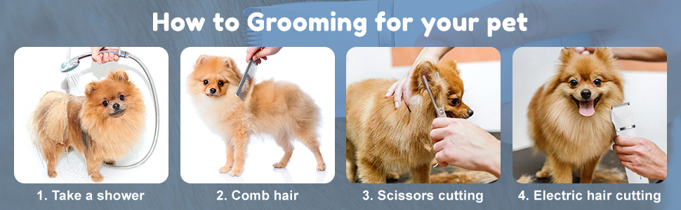 Професійна шерстьрізка для собак та котів Hoofun 4-в-1, IPX7, бездротова, з 4 насадками