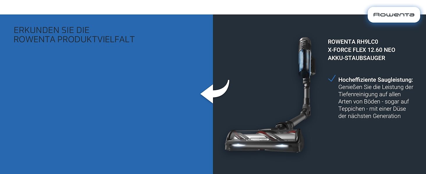 Rowenta X-Pert 6.60 акумуляторний пилосос: потужність 100W, 45 хв роботи, бездротовий, без мішка, LED-насадка, легкий, 0,55 л контейнер для сміття, насадка для щілин та кріплення на стіну, чорний/темно-сірий, RH6831EO