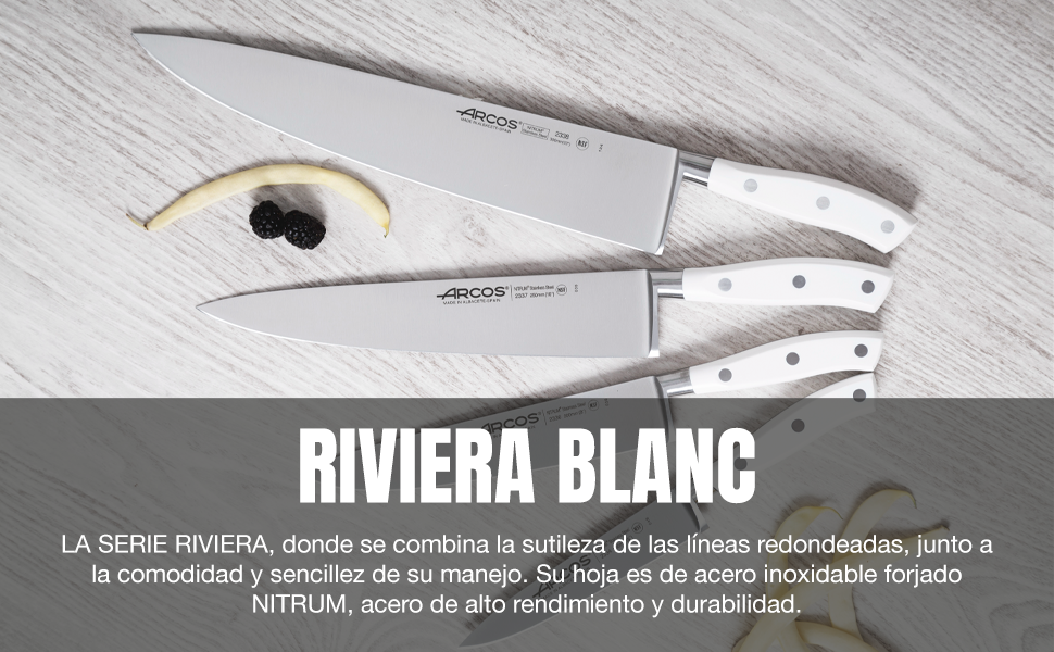 Ніж Arcos Serie Riviera Santoku 180 мм - професійний японський ніж з нержавіючої сталі з ручкою з POM
