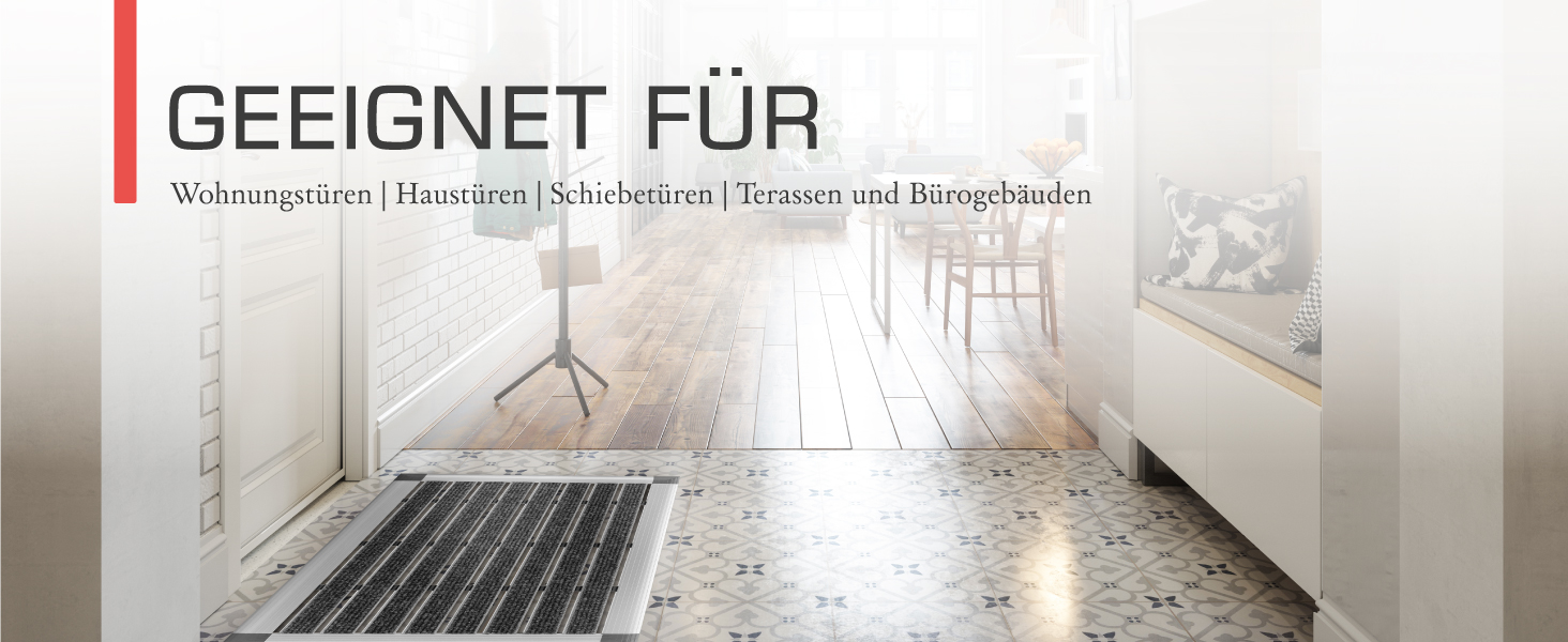 Aluminum Outdoor Doormat - 50x80cm Non-Slip Shoe Mat - Blue-Gray Metallic - Rust-Proof