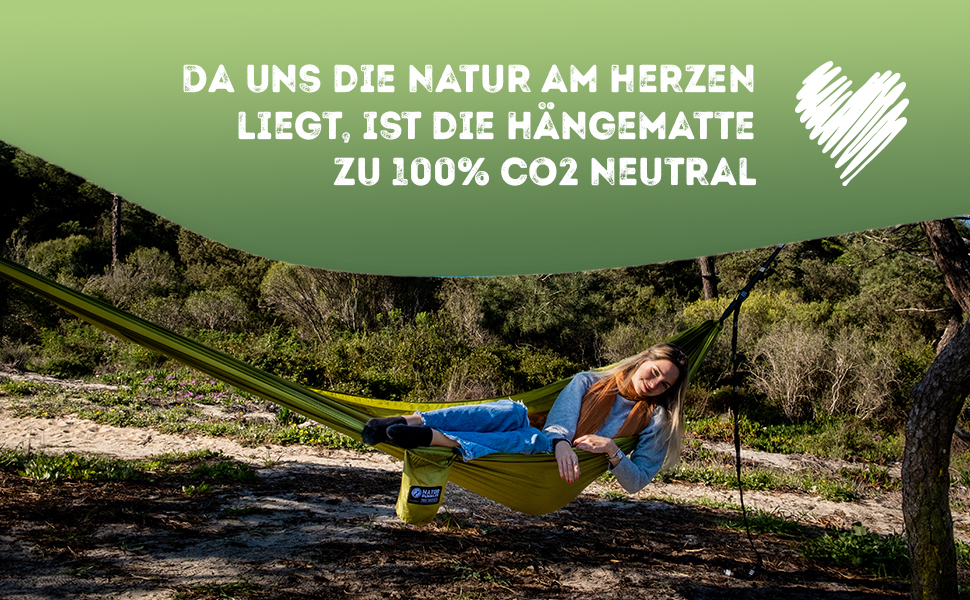 Гамак Nature Bummler для відпочинку на природі 300x170 см (зелений) з захистом дерева та кріпленням. Подвійний, легкий, вологостійкий для кемпінгу та саду.