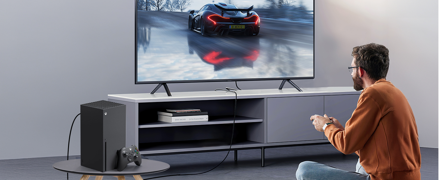 HDMI 2.1 кабель Adauxter 2 метри: 8K, 48Gbps, eARC, HDCP2.3, HDR10+, для PS5, X-Box, PC, TV, монітор