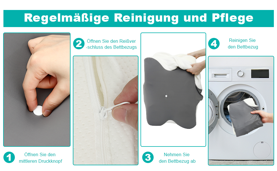 Ортопедична подушка Omtofo з піною з пам'яті для шиї, спини та сну на животі, 63 x 42.5 x 13.8/9 см