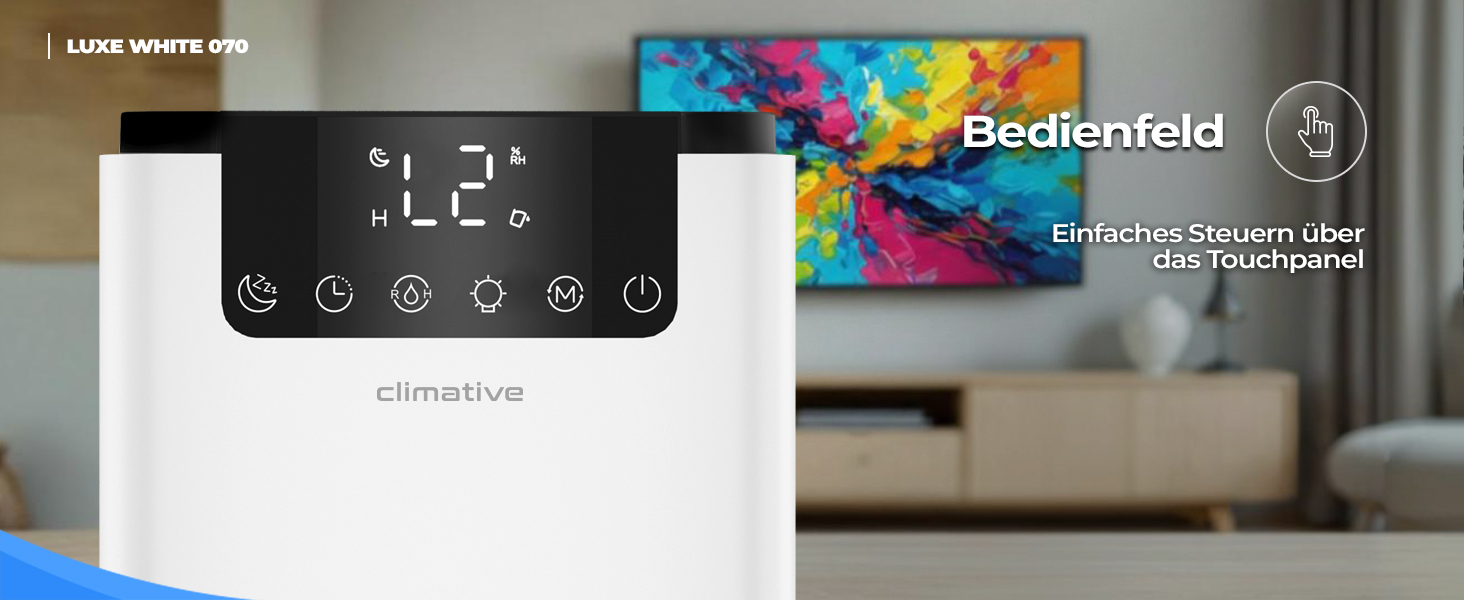 Електричний осушувач повітря LUXE UV 0.7L/24h з LED-дисплеєм, таймером та низьким рівнем шуму. Ідеально для дому, квартири, ванної кімнати - захист від вологи та плісняви. Білий.