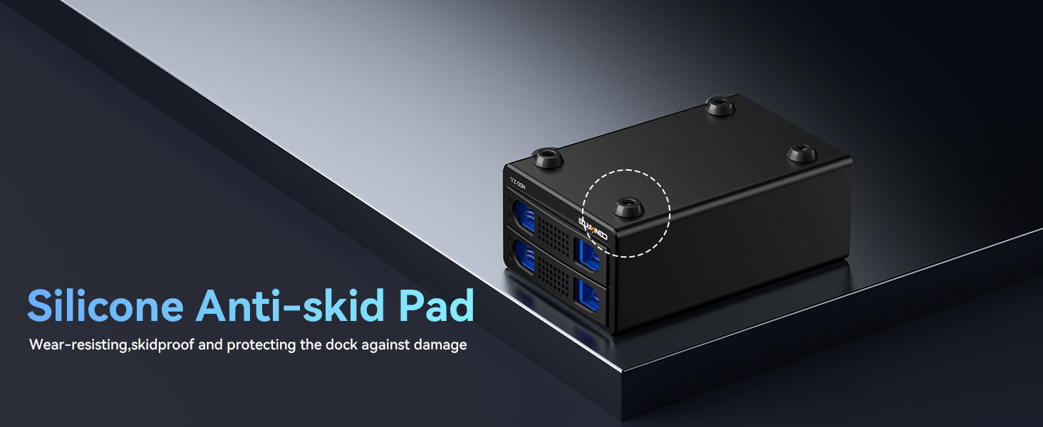 Корпус для жорстких дисків 10Gbps Dual Bay з алюмінію та вентилятором для 2.5/3.5 SATA HDD/SSD з USB A/C 3.2, Hot Swappable, Daisy Chain, DAS (без RAID/NAS)