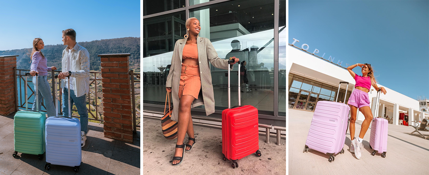 Валіза American Tourister Sunside Spinner L 77 см, чорна, розширювана, 118 л, на 4 колесах