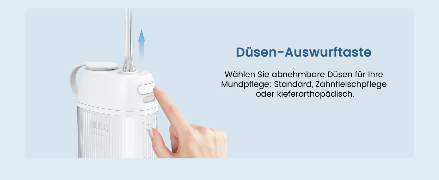 Портативний ірригатор Oralneed Mini Munddusche: 3 режими, IPX7, для дому та подорожей