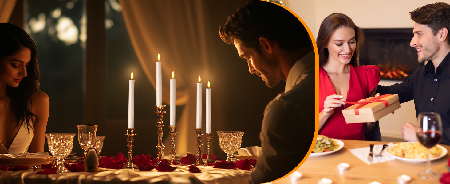 EXTSUD 6er LED Pillar Candles Rechargeable LED Pillar Candles with Timer and Remote Control Soft Silicone Wax Core, Unique Tear-Drop Design LED Candles for Living Room, Wedding, Dining Table, and Garden Party