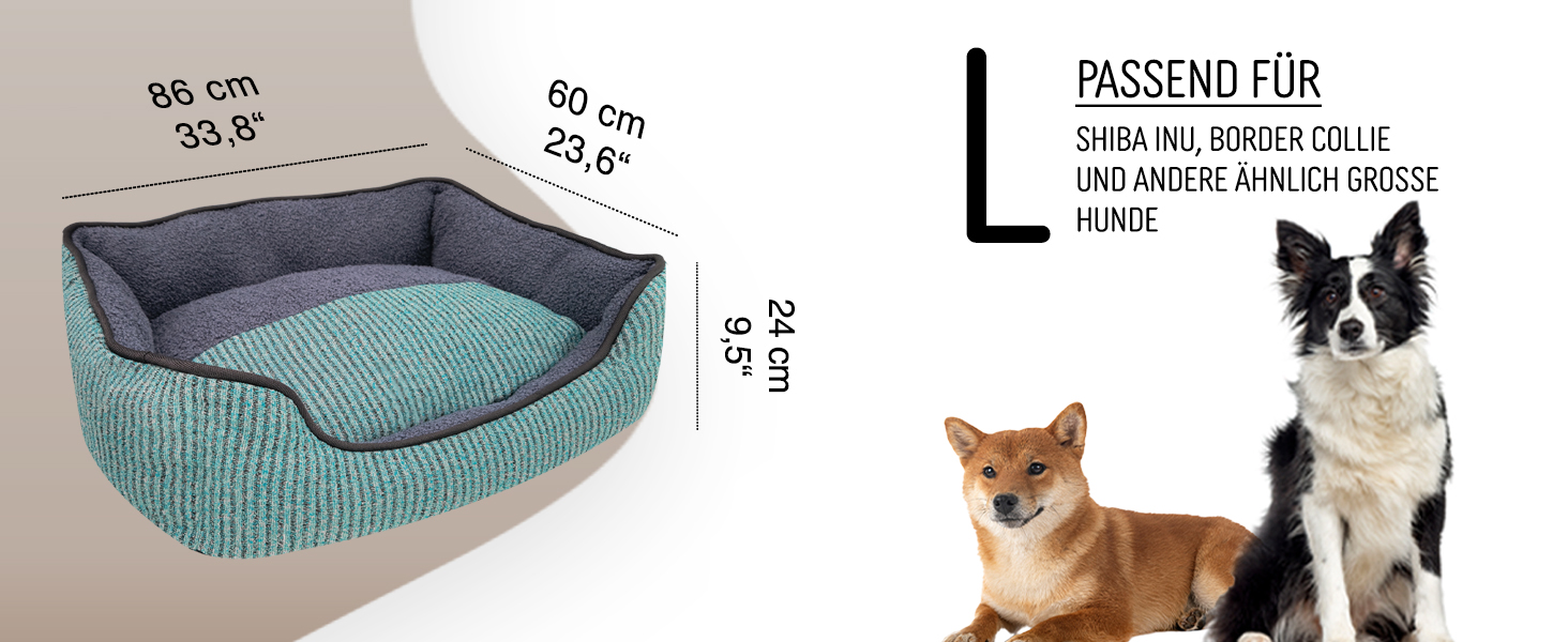 Ліжко для собак та котів, корзина для собак, диван для собак, подушка для собак, ліжко для котів, подушка для котів, S, зелений, 53x42x18 см