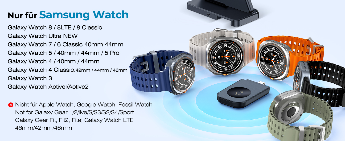 Бездротова зарядка EGV 3-в-1 для Samsung Galaxy S25 Ultra/S24/S23, Z Fold/Flip 7/6, Buds, Watch Ultra/8/7, знімний адаптер, чорний