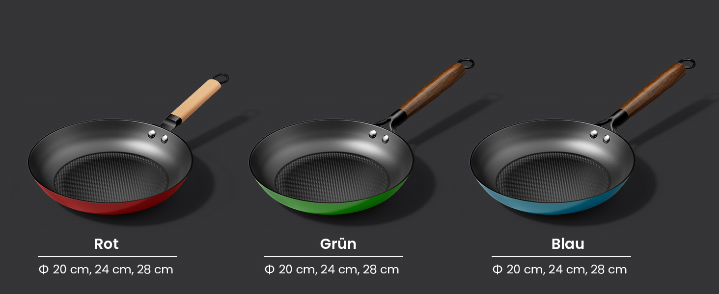 Чавунна сковорода YUTANN для індукції, газу, електроплити 20/24/28 см. Без PFOA/PFAS, з антипригарним покриттям