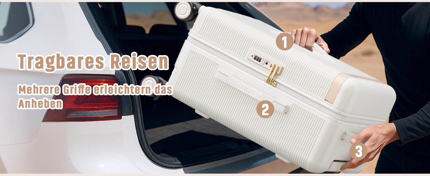 Чемодан Joyway ABS, ручна поклажа, 56 см, білий. З TSA замком, відкидним внутрішнім відділенням та подвійними колесами.