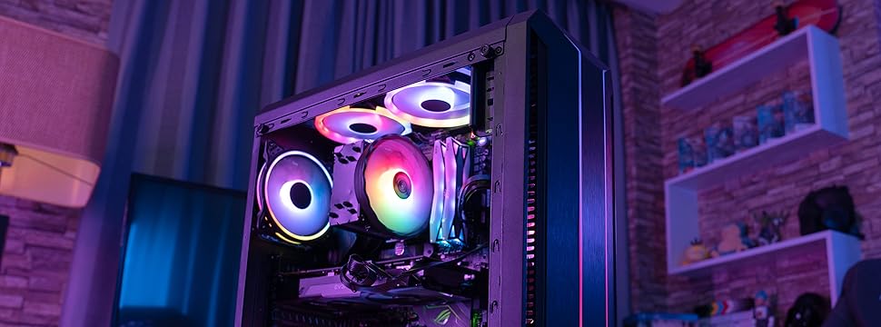 Корпус ПК Aerocool SKYLINE V2 BK ATX з RGB підсвічуванням та 120мм вентилятором