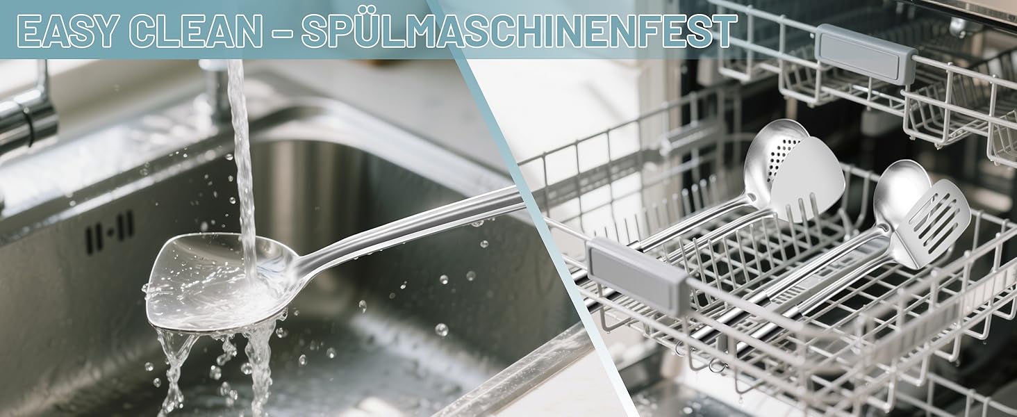 Набір кухонного приладдя Pleafind 4 шт. з нержавіючої сталі (304) - ложка, шумовка, лопатка, ложка для супу