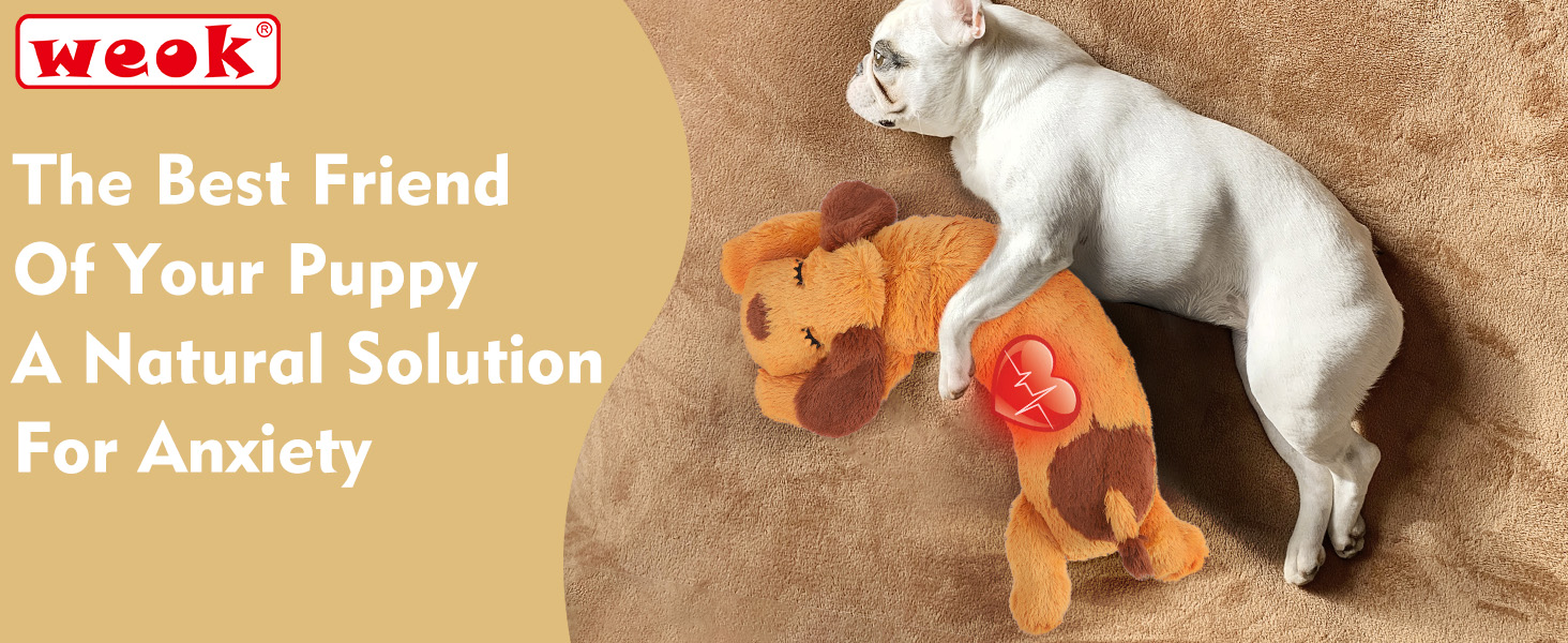 Heartbeat Puppy Toy – Comfort Cuddle Pillow, to Relieve Anxiety, Soothing Aid, Heartbeat Toy for Dogs, Puppy Heartbeat Toy, Sleep Aid