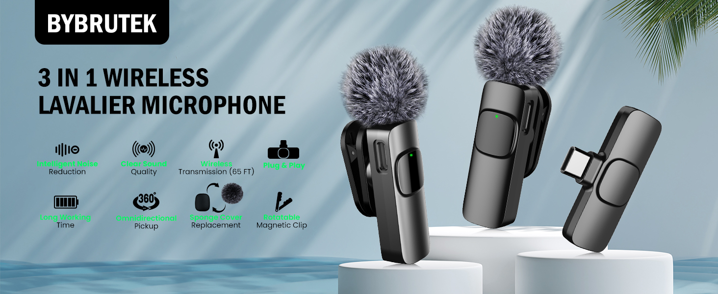 Бездротовий петличний мікрофон з 4 режимами запису для Android, iPhone, PC – Mini-мікрофон для відео, TikTok, YouTube, Live-трансляцій та інтерв'ю (K1)