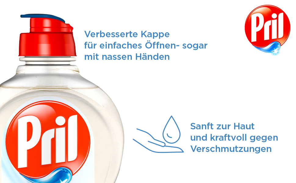 Засіб для миття посуду вручну Pril Sensitive Aloe Vera, pH-нейтральний з ефектом шовку, 8 x 450 мл
