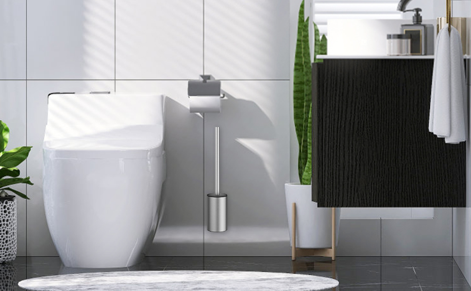 Набір для чищення унітазу з нержавіючої сталі 304, комплект з 2 насадками (круглі, срібні)