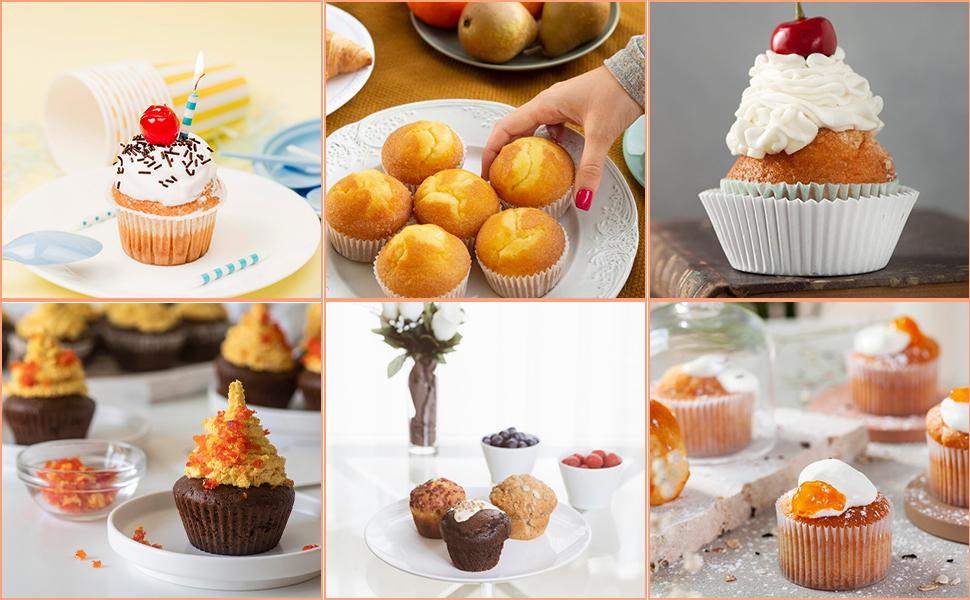 28 Формочки для мафінів з силікону, 6 типів, багаторазові, антипригарні, для випічки, кольорові