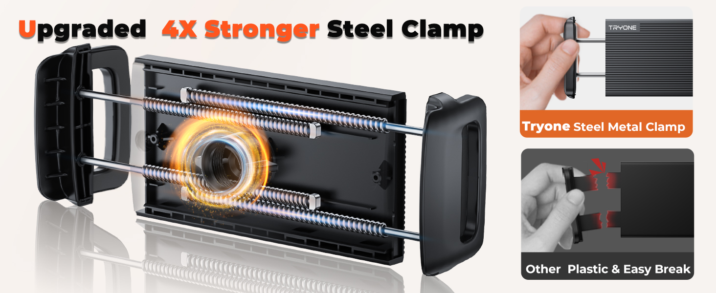 Тримач для планшета в авто Tryone - кріплення на підголівник, 360° обертання, сумісний з iPad, Smartphone, Switch, Tabs, 4.7-13 дюймів