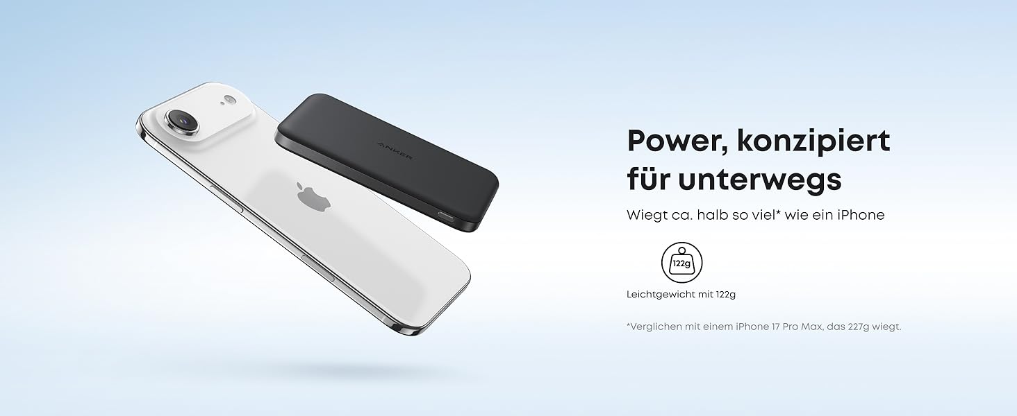 Powerbank Anker Nano: 5000mAh, Qi2, 15W, MagSafe, чорний