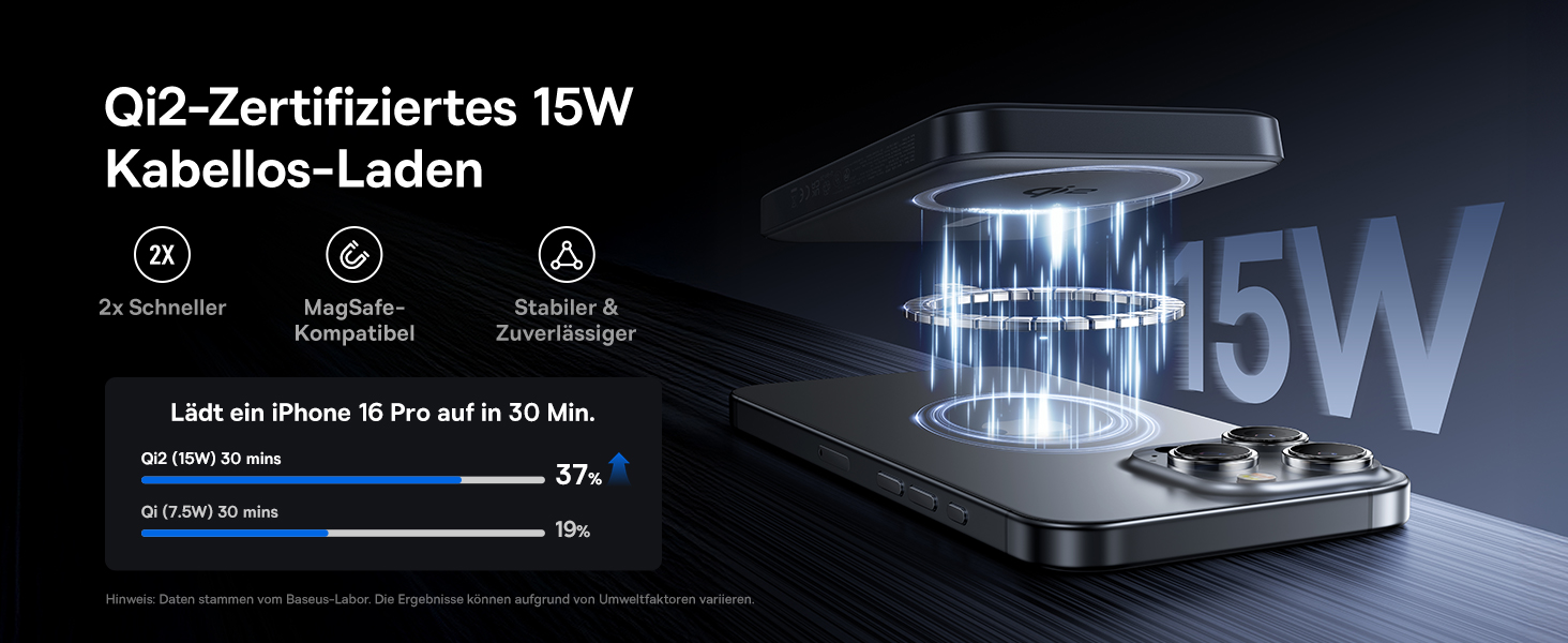 Power Bank Baseus EnerFill MagSafe 10000mAh з PD 22.5W та бездротовою зарядкою 15W (Qi2), чорний