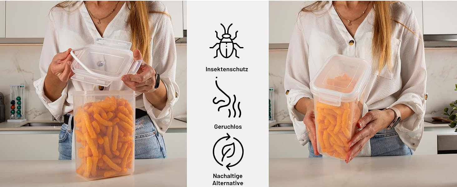 Набір контейнерів для зберігання Deco haus® з кришкою (24 шт.) - для кухні, продуктів, круп, борошна