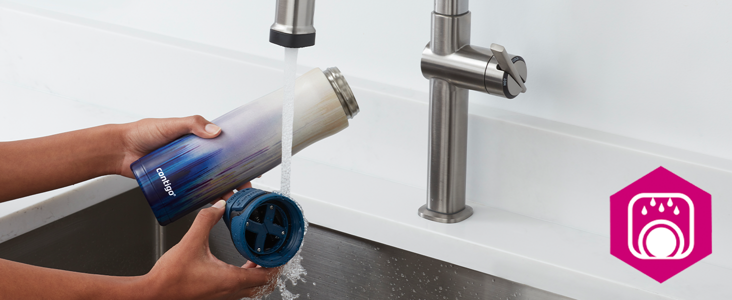 Термобутилка Contigo Autoseal Chill, 720 мл, чорна, нержавіюча сталь, ізольована, для води, BPA-free, до 28 годин холоду, герметична