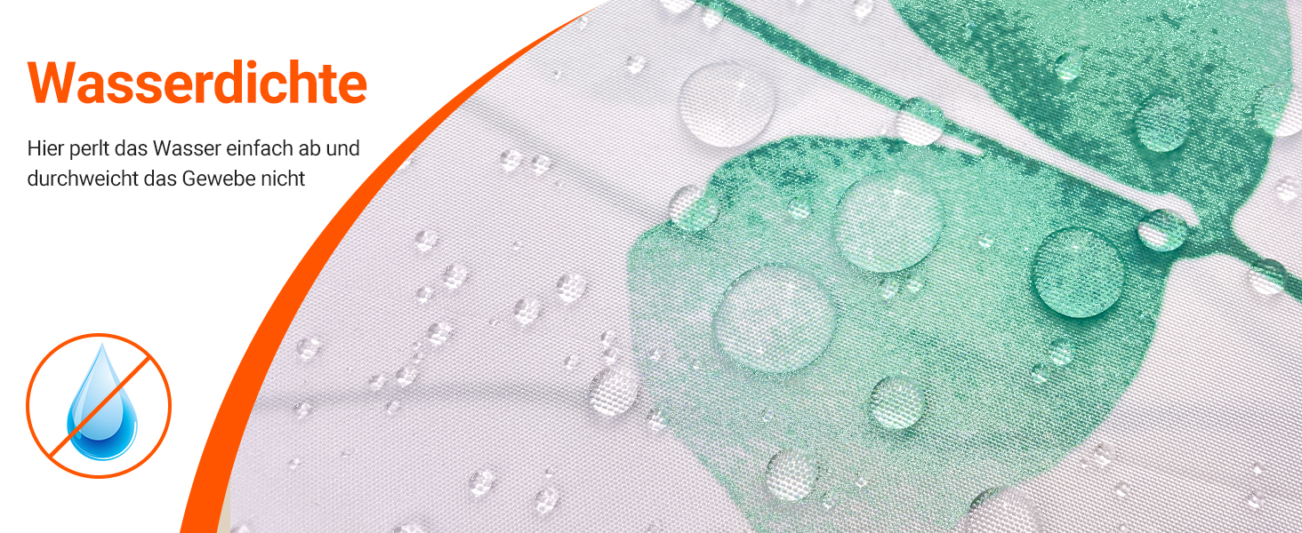 Штора для ванної кімнати 240x200 см, квіти, антигрибкова, водовідштовхувальна, поліестер, з кільцями для душу (М'ятний)