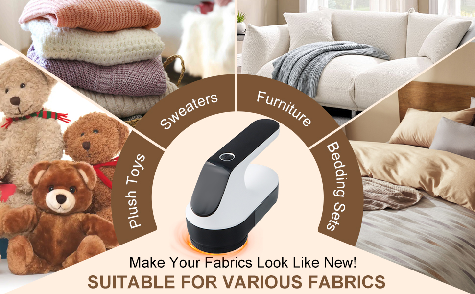 Електричний видалення ворсу Fusselrasierer з LED-дисплеєм, 3 режими потужності, USB, 3 змінні леза, для всіх тканин