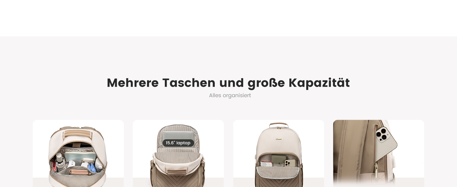 LOVEVOOK Рюкзак для ноутбука, жіночий, 17 дюймів, шкільний, для підлітків, водонепроникний, з USB-портом, для подорожей, університету, бізнесу, бежевий хакі