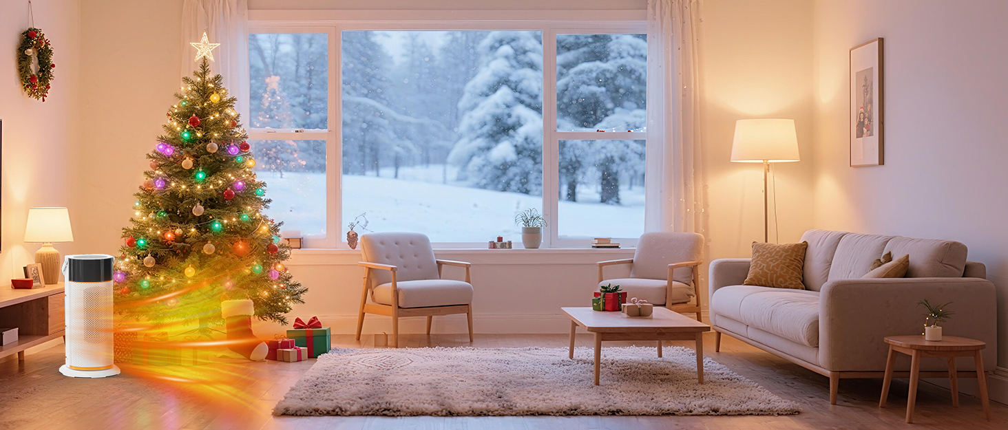 Електричний обігрівач 2000W з PTC-керамічним нагрівачем, тихий, з пультом керування, таймером, поворотним механізмом 70°, LED-дисплеєм для офісу, спальні, ванної кімнати, дому (білий)