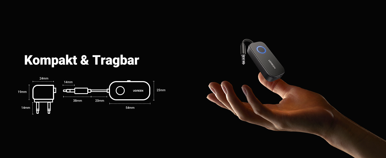 Bluetooth-ресивер UGREEN AptX 5.3 Hi-Fi аудіо-адаптер для стереосистем з Dual 3.5mm AUX